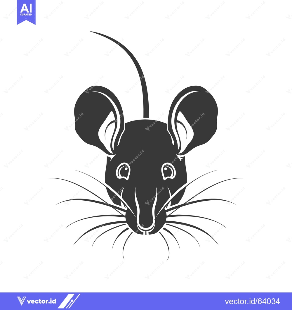 Premium Vector dari An illustration depicting a stylized front facing rodent head