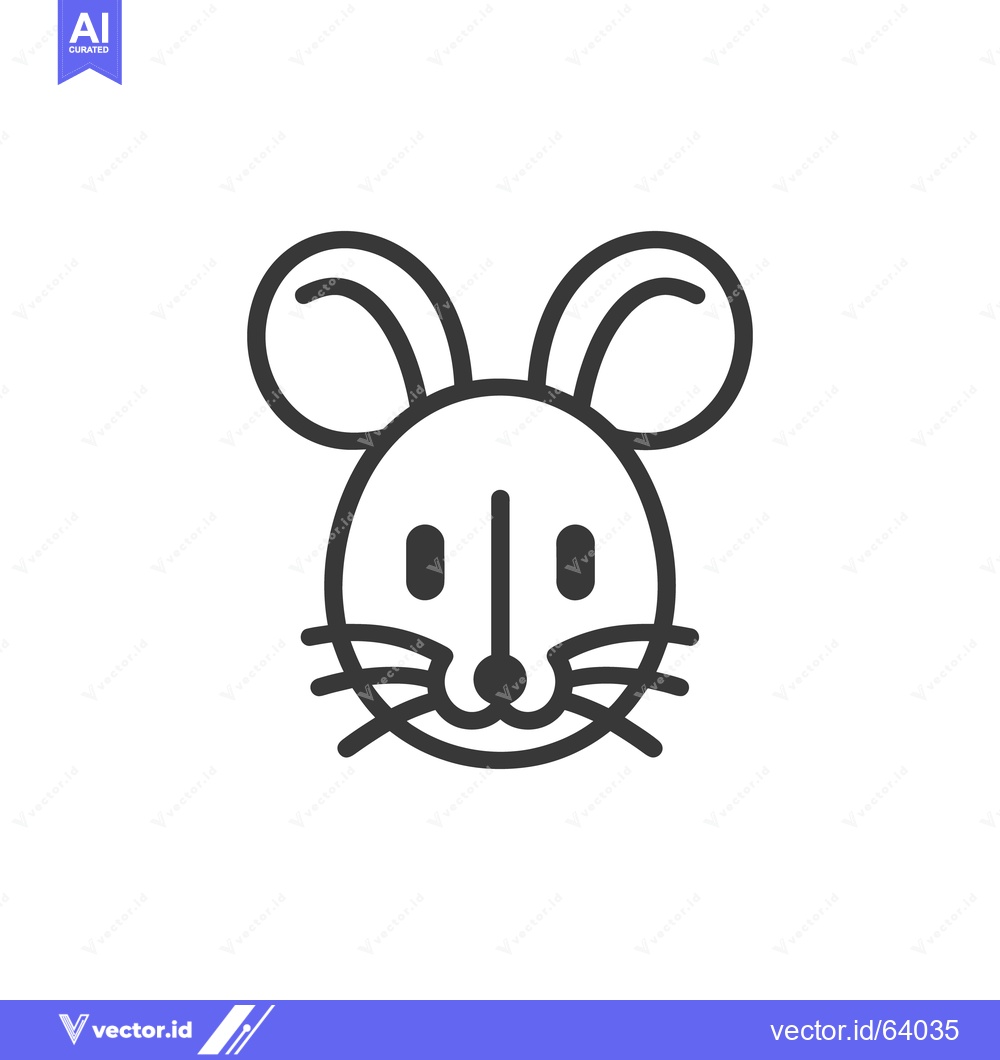 Premium Vector dari A simple line drawing of a cute and stylized mouse head