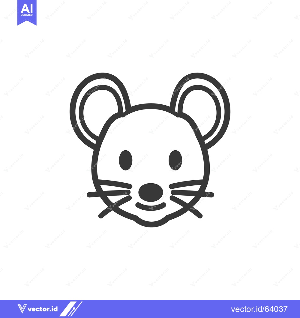 Premium Vector dari A simple graphic image of a cartoon rodent face