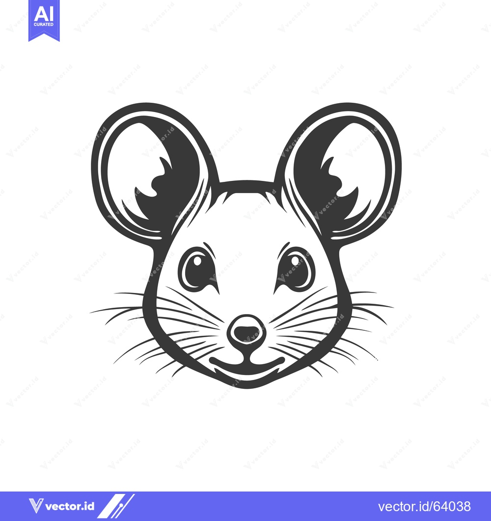 Premium Vector of A stylized and detailed illustration of a cute mouse head