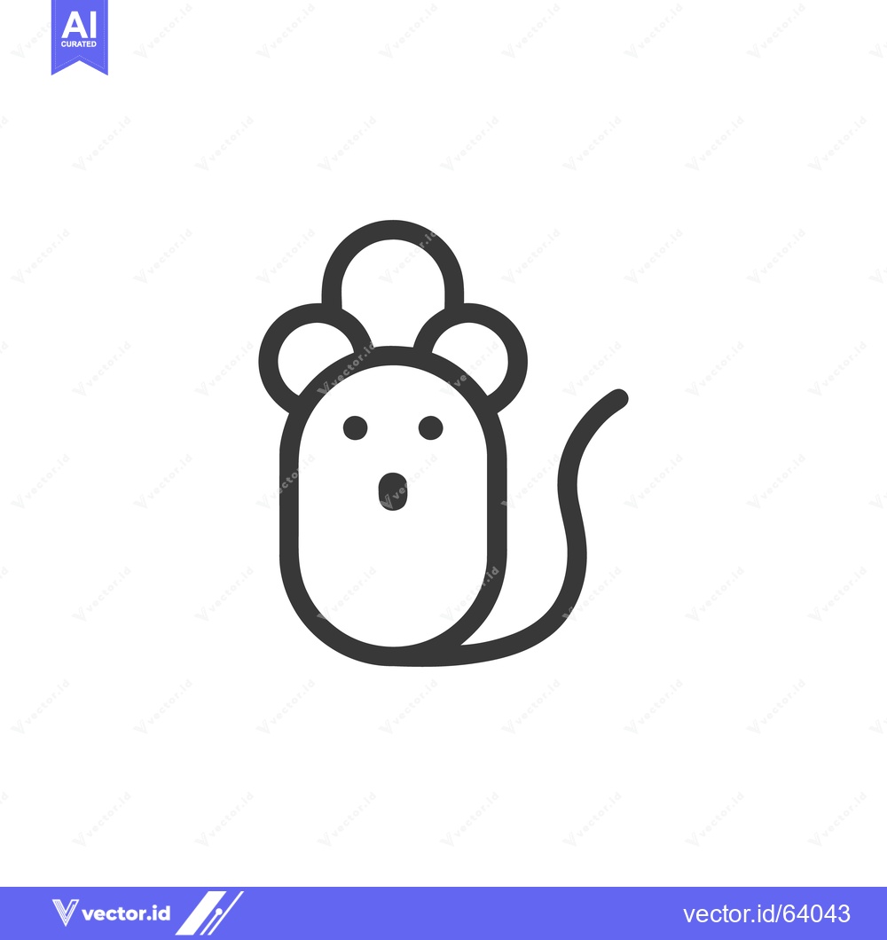 Premium Vector dari Minimalist Mouse Icon: Simple Line Art Illustration on White Backgroun