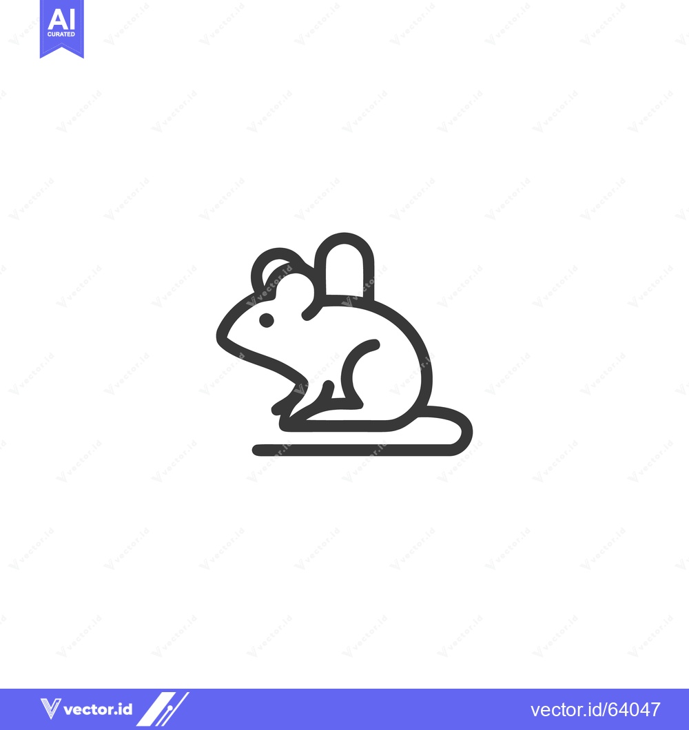 Premium Vector dari Minimalist Mouse Icon: Clean Line Art Illustration on White Background