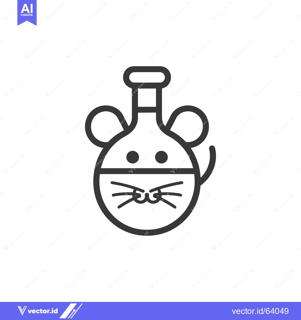 Premium Vector dari Mouse Shaped Flask with a Tail