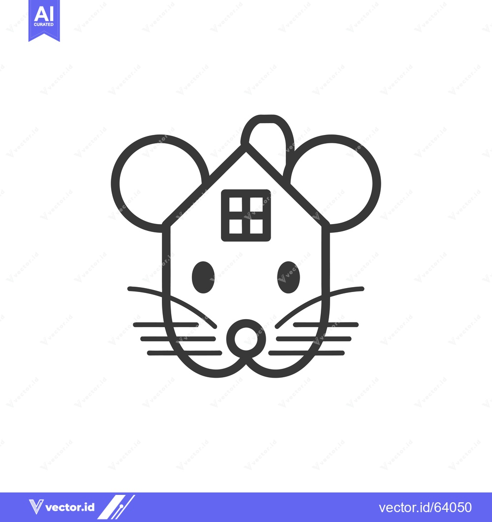Premium Vector dari Mouse-Shaped House with Window and Whiskers
