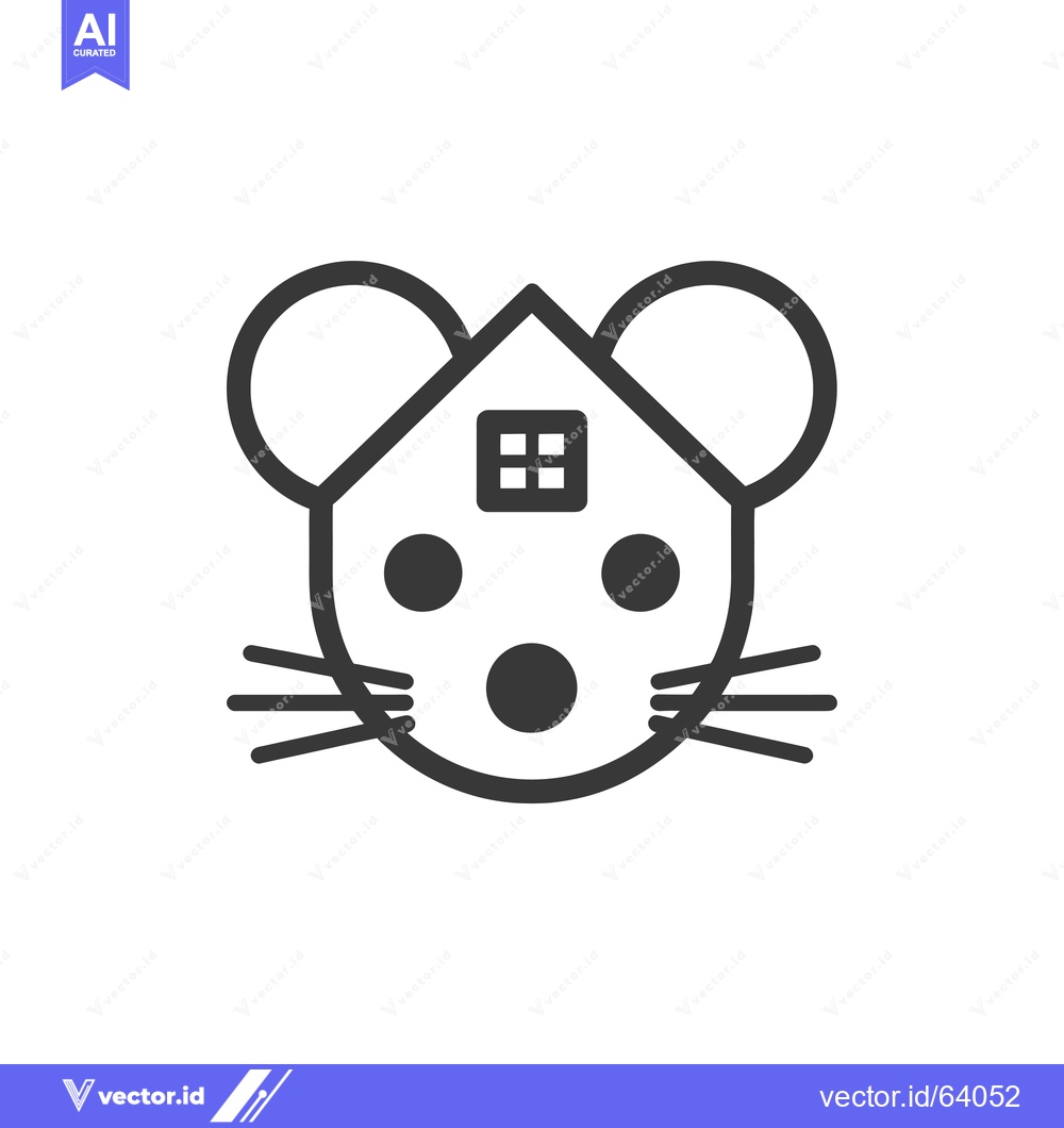 Premium Vector dari Mouse with a House for a Head
