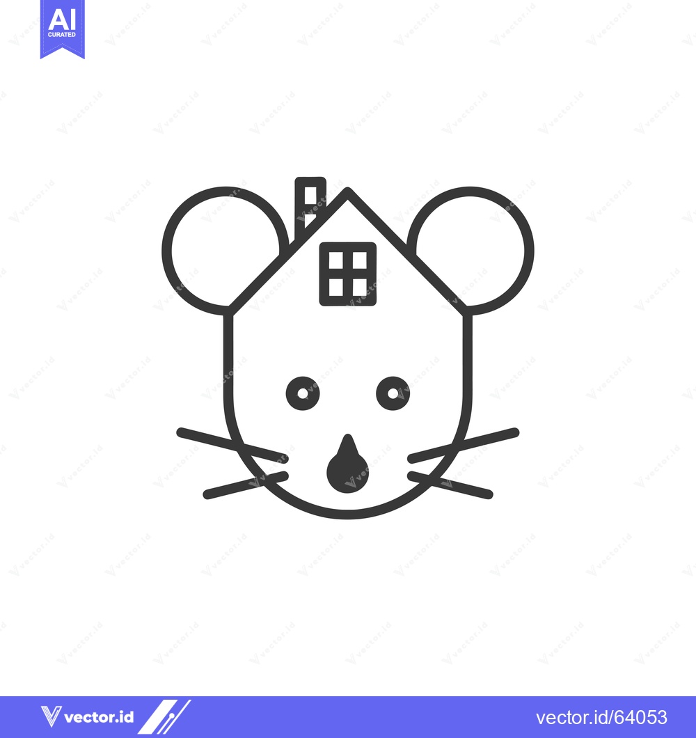 Premium Vector dari Mouse with a House on Its Head