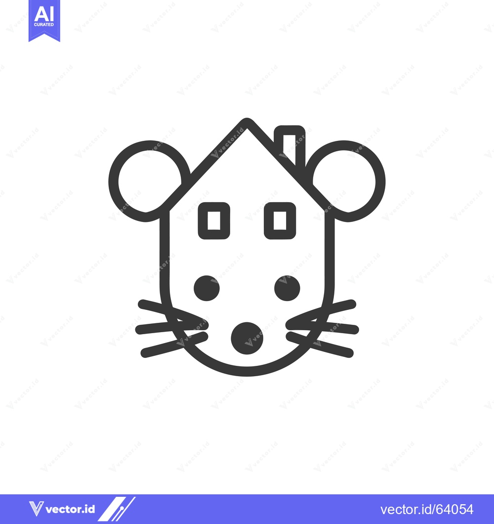 Premium Vector dari Mouse with a House on its Head