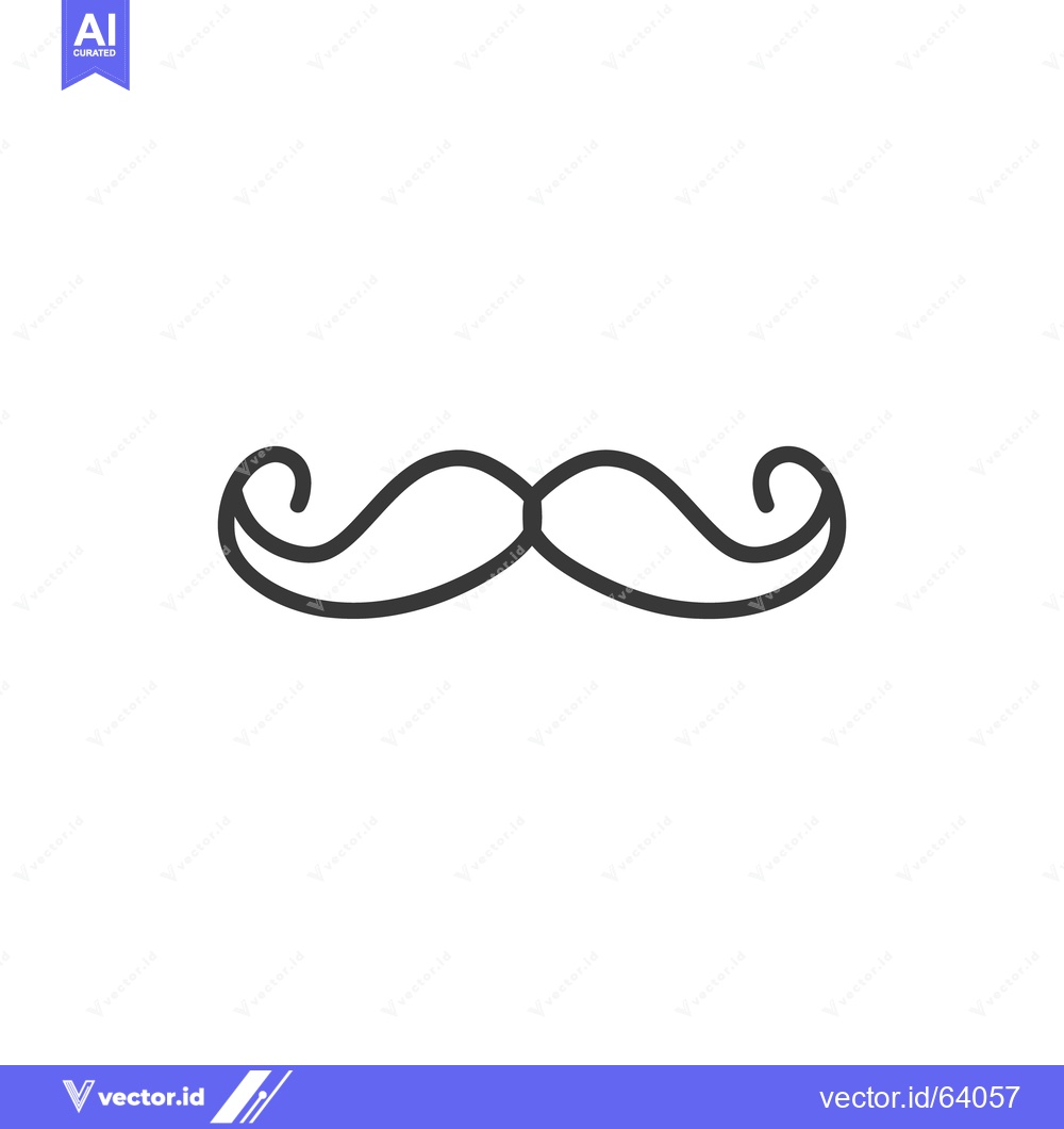 Premium Vector of A black minimalist depiction of a stylized mustache