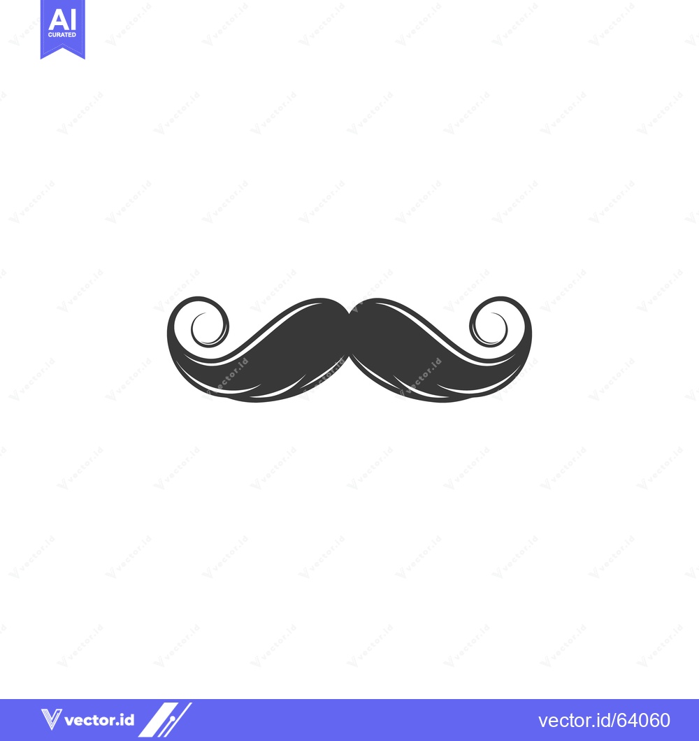 Premium Vector dari A black mustache illustration on a plain white background appears simp