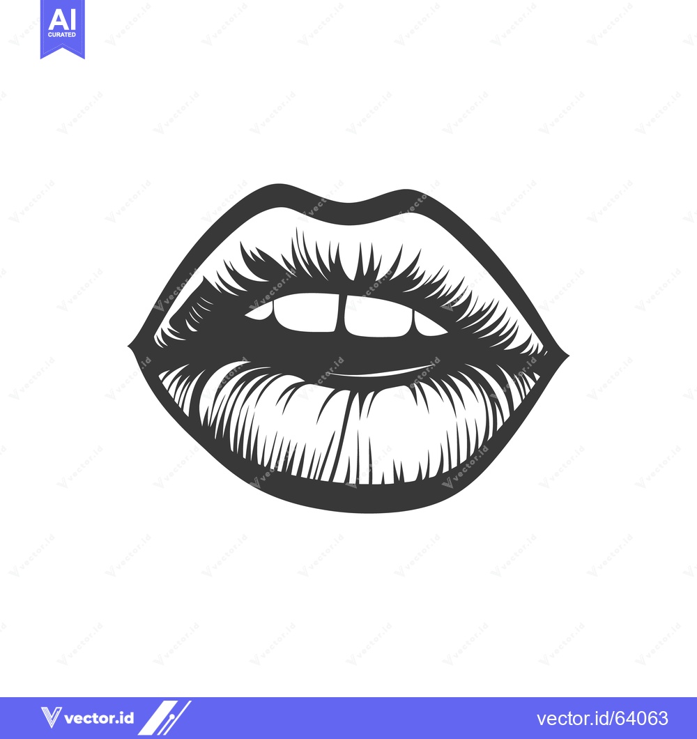Premium Vector of A detailed line drawing of a luscious set of lips