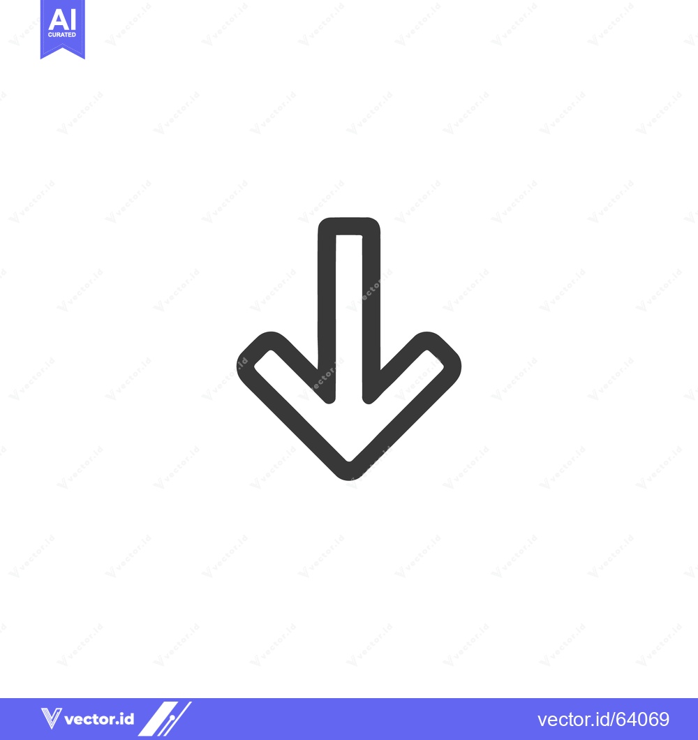 Premium Vector dari Bold Down Arrow Icon: Simple, Modern Design on White Background