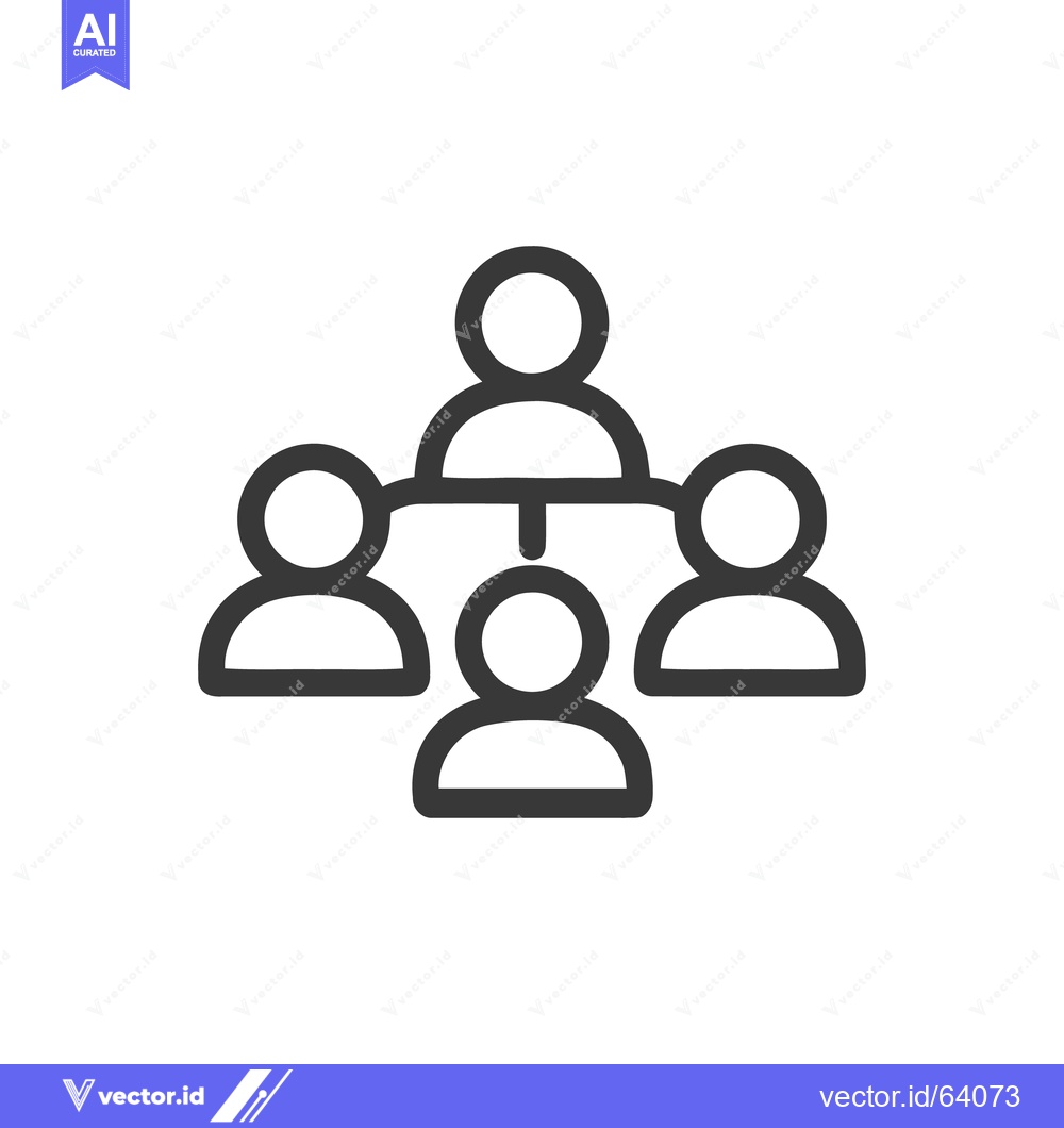 Premium Vector dari Minimalist Hierarchy Icon: Organization Chart with Connected People