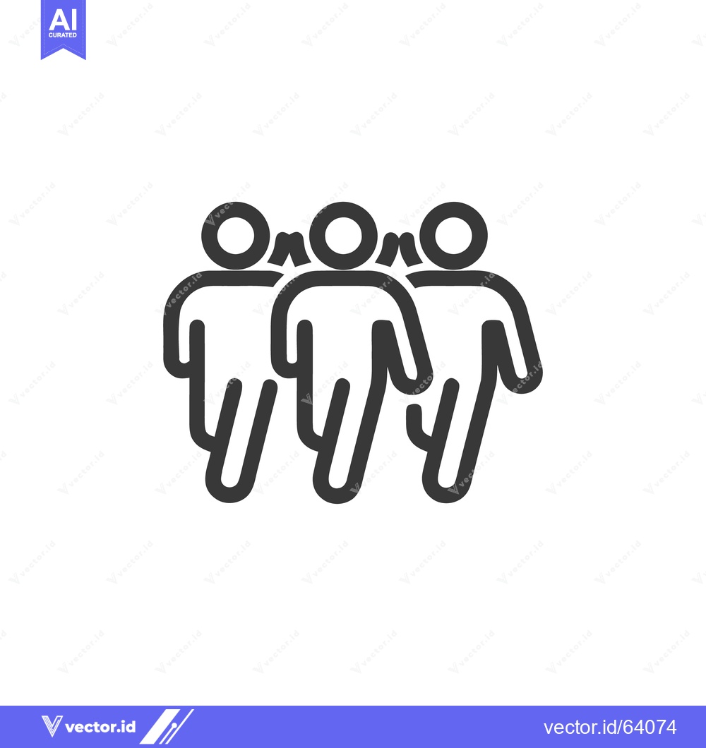 Premium Vector dari Minimalist Icon of Three People Standing Together in Unity