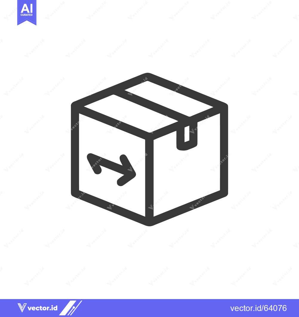 Premium Vector of Minimalist Box Icon with Arrow, Delivery and Packaging Concept, Vector