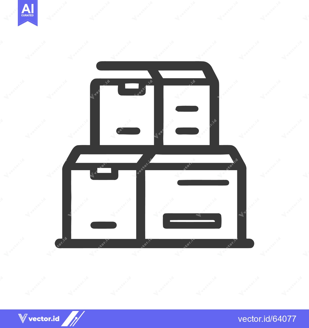Premium Vector dari Stacked Shipping Boxes Icon, Delivery and Storage Concept, Minimalist