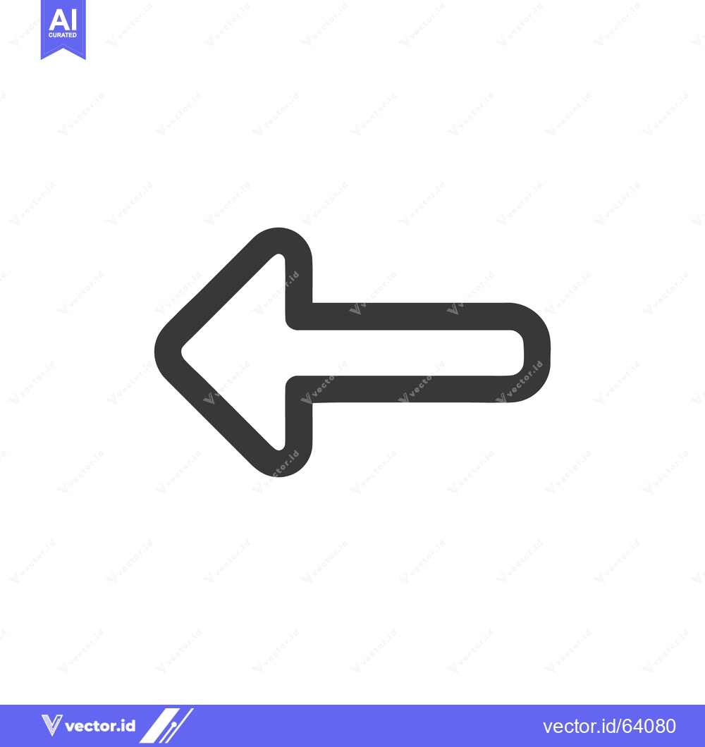 Premium Vector dari Bold Outline Arrow Pointing Left on White Background