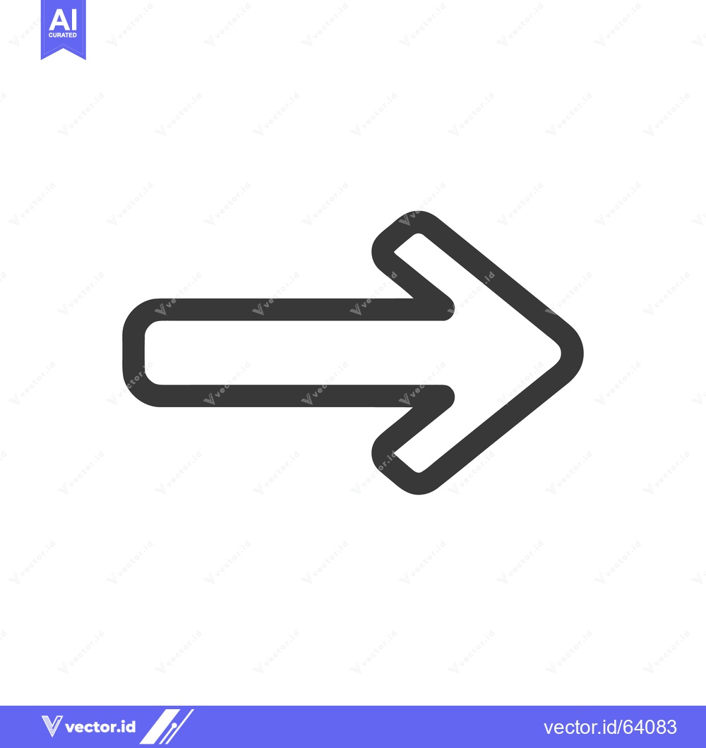 Premium Vector dari Simple Gray Arrow Pointing Right on White Background, Directional Icon