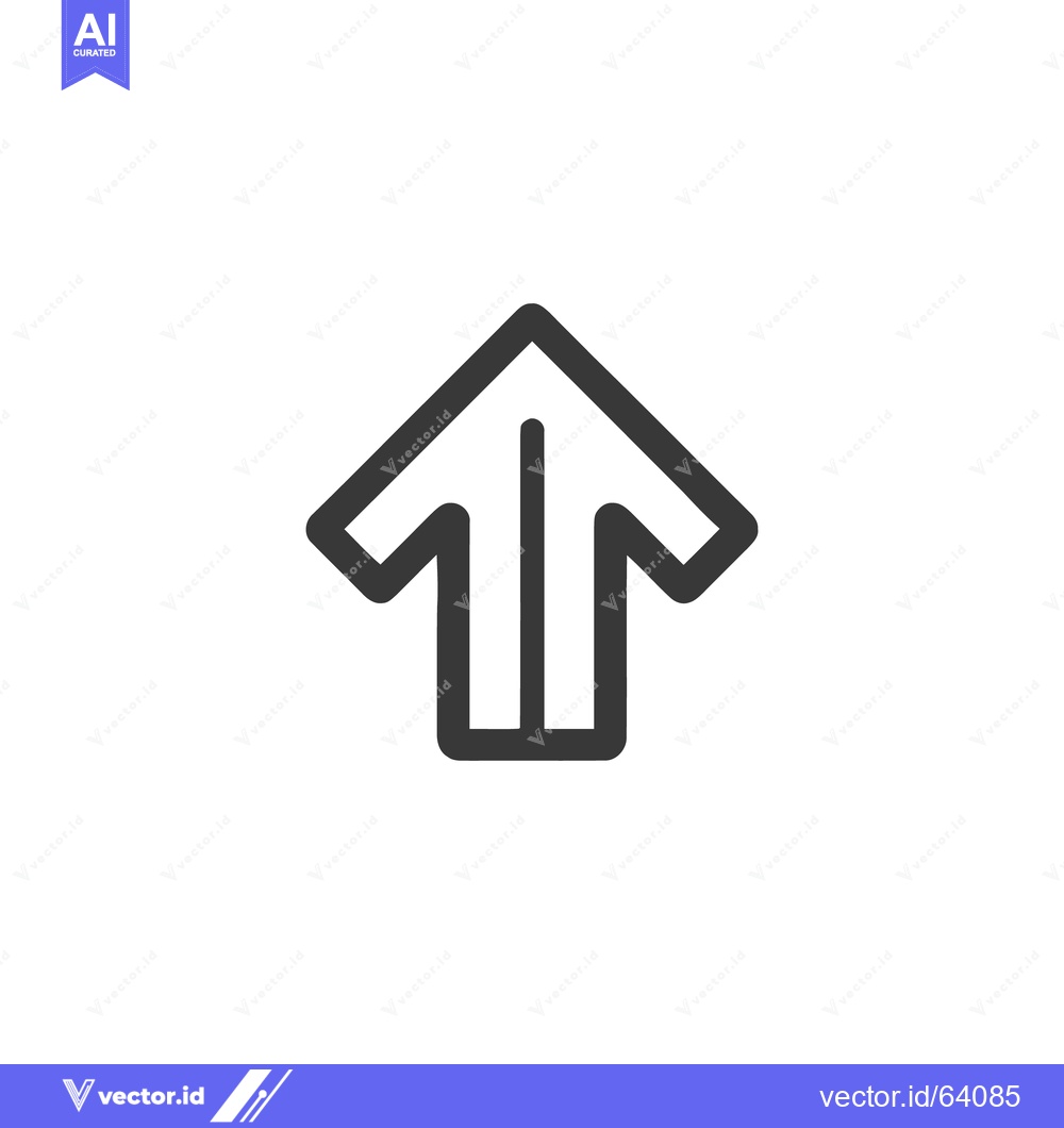 Premium Vector of Bold Arrow Icon Pointing Upward with Unique Geometric Design