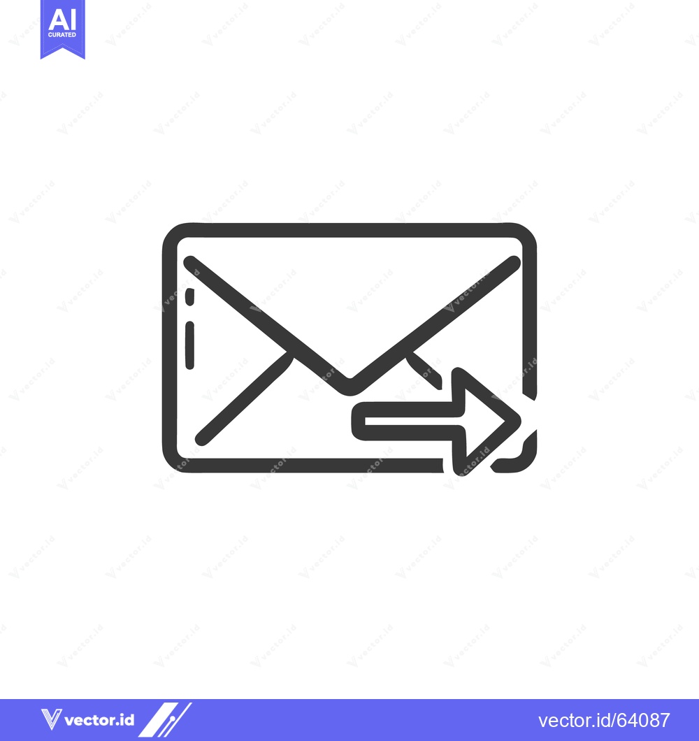 Premium Vector dari Send Email Icon: Minimalist Outline Design with Arrow