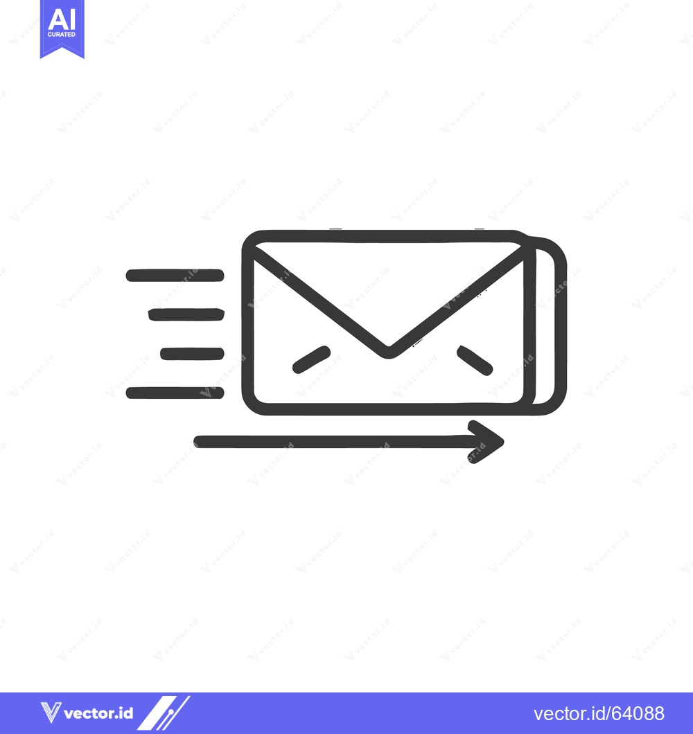 Premium Vector dari Fast Delivery Email Icon: Modern Outline Design with Motion Effect
