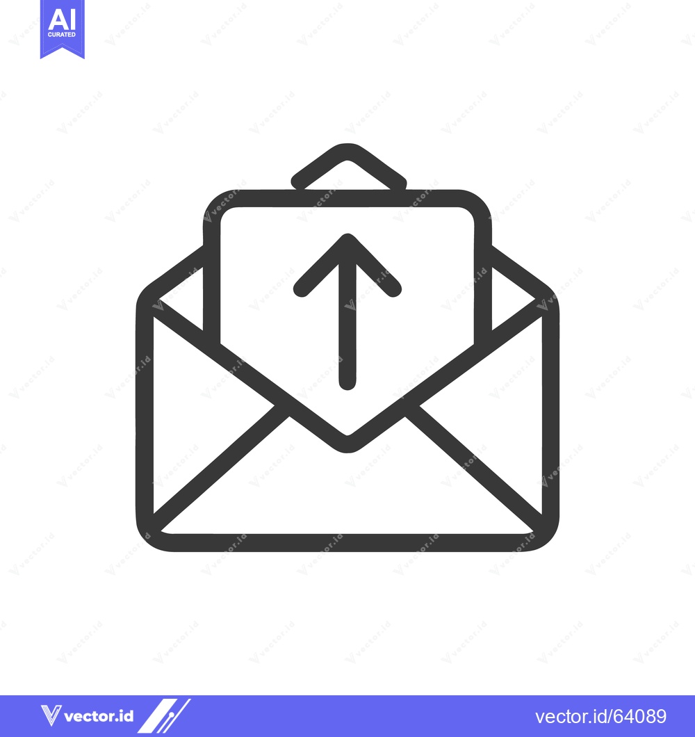 Premium Vector of Minimalist Open Envelope Icon with Upward Arrow Symbol