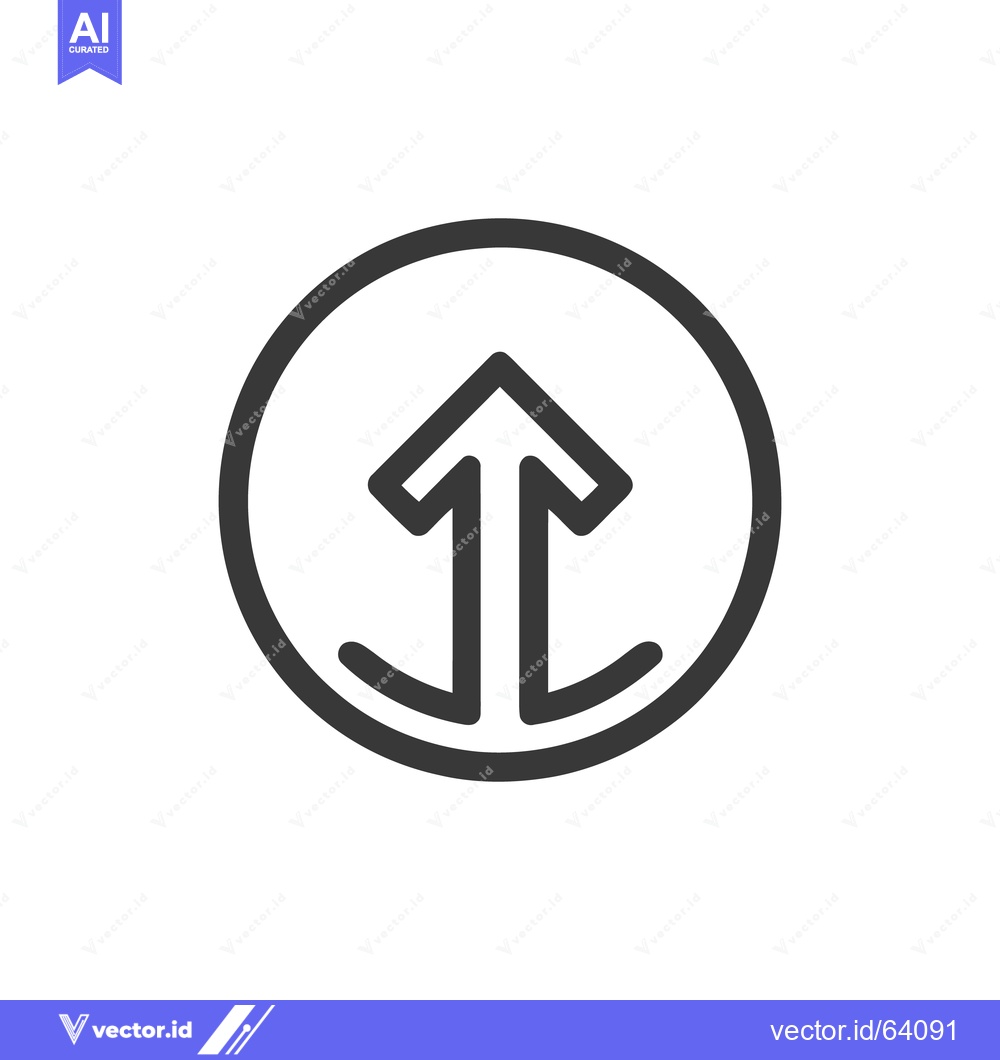 Premium Vector dari Ascending Arrow Icon in Circle, Minimalist Design, Gray on White
