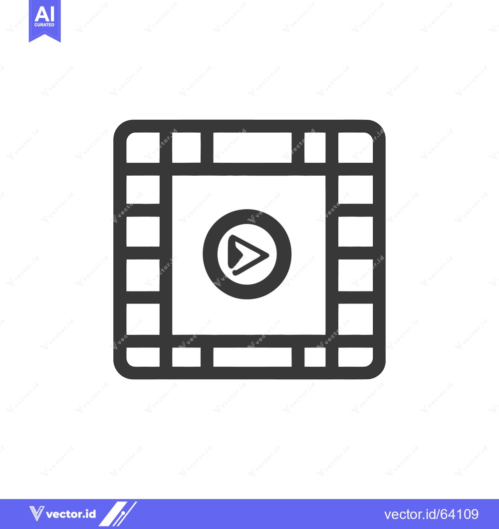 Premium Vector dari A stylized depiction of a video play symbol and film frame