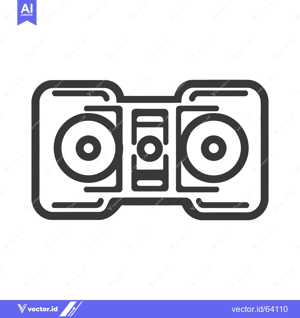 Premium Vector of A simple black and white illustration of a stereo music device