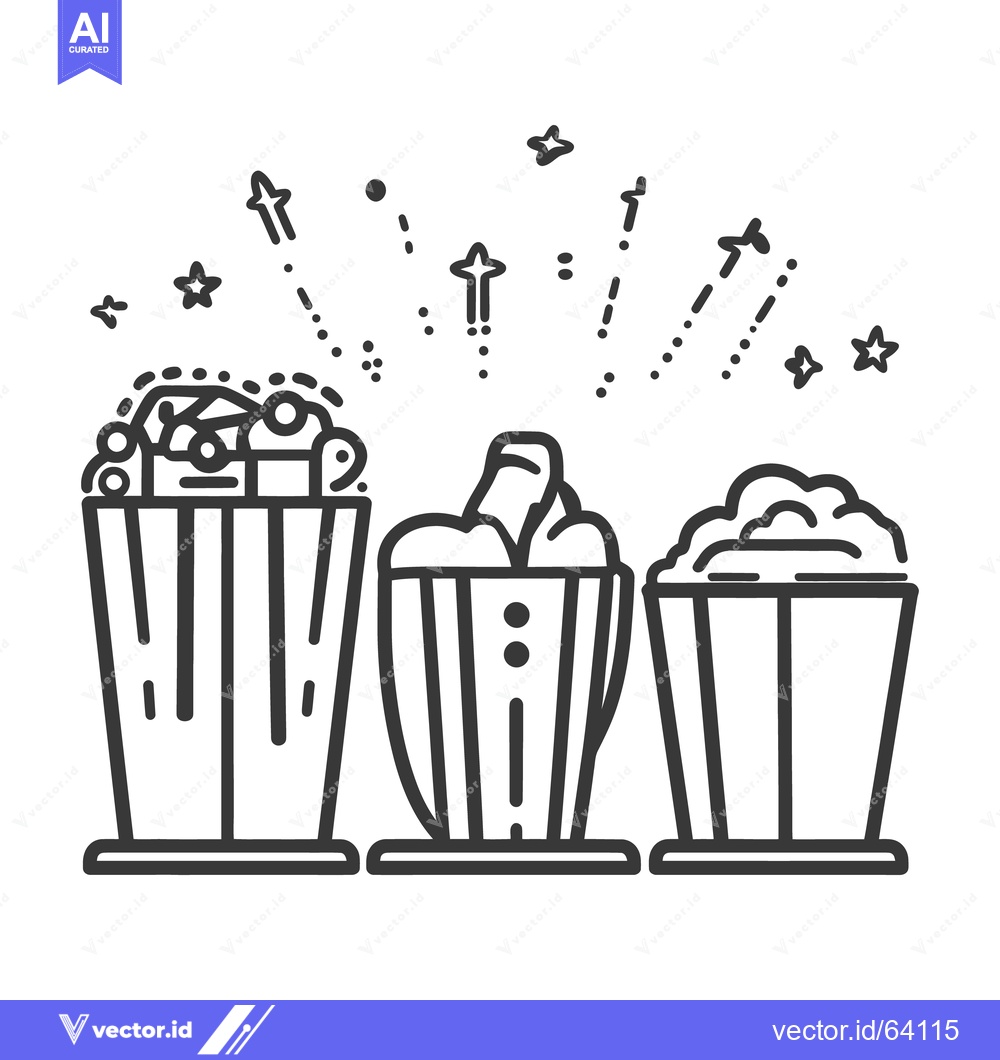 Premium Vector dari Three Containers Full of Treats with Decorative Festive Elements