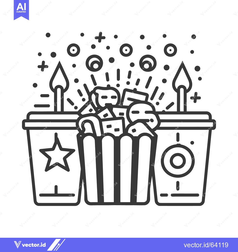 Premium Vector dari A simple illustration of snacks and refreshments on display