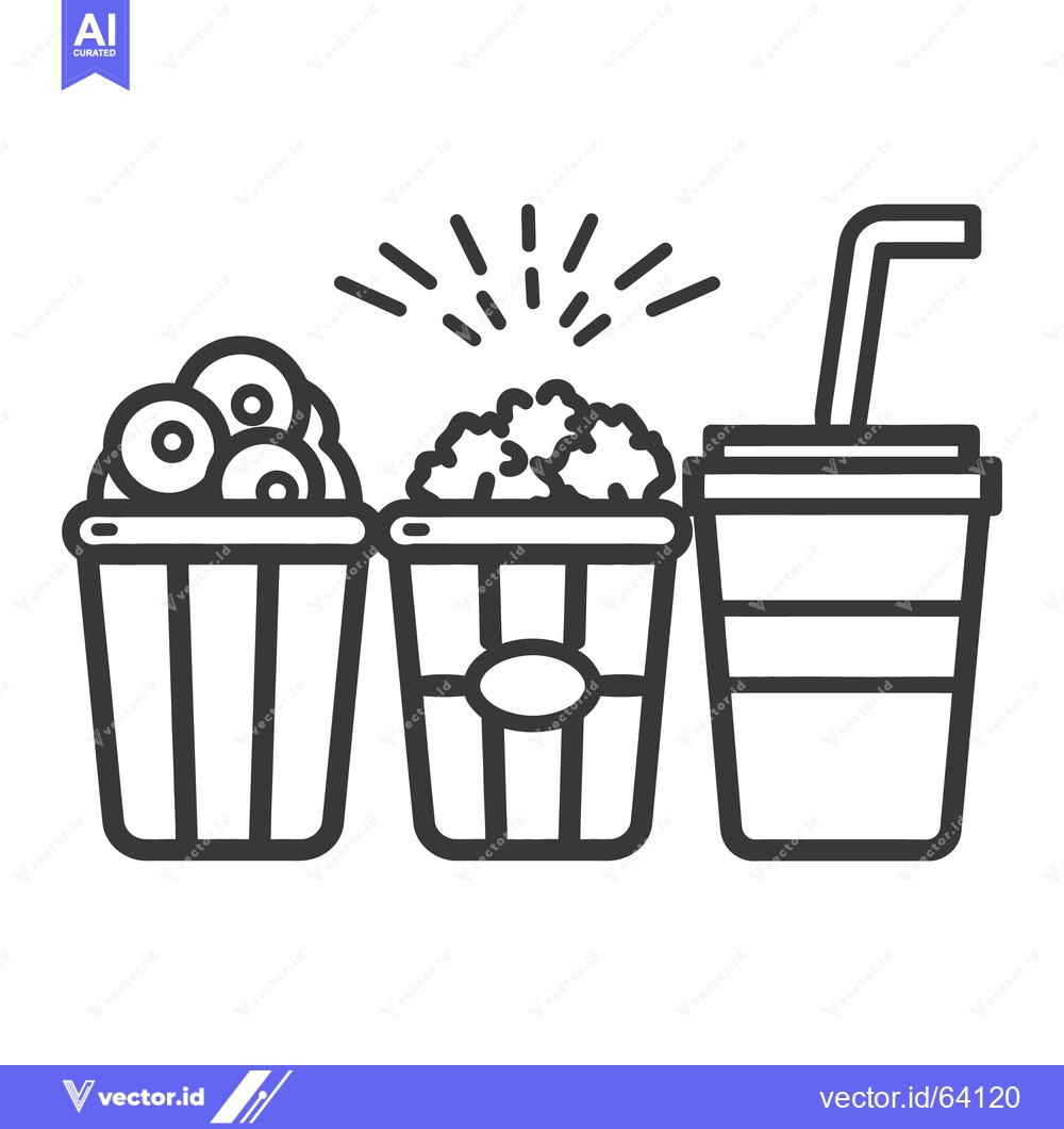 Premium Vector of Simple image of a movie theater concession stand set up