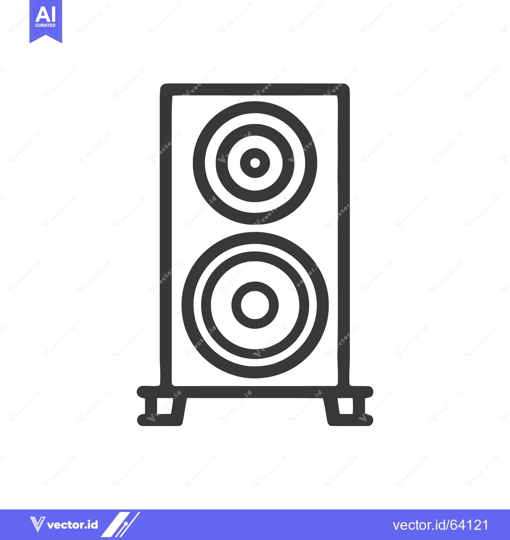 Premium Vector of Minimalist Speaker Icon: Two Woofers in a Rectangular Cabinet Design