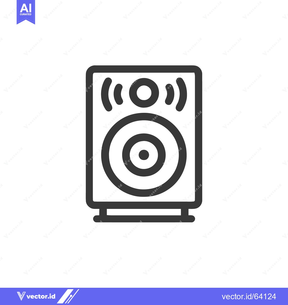 Premium Vector dari Minimalist Speaker Icon with Sound Waves, Dark Gray Outline