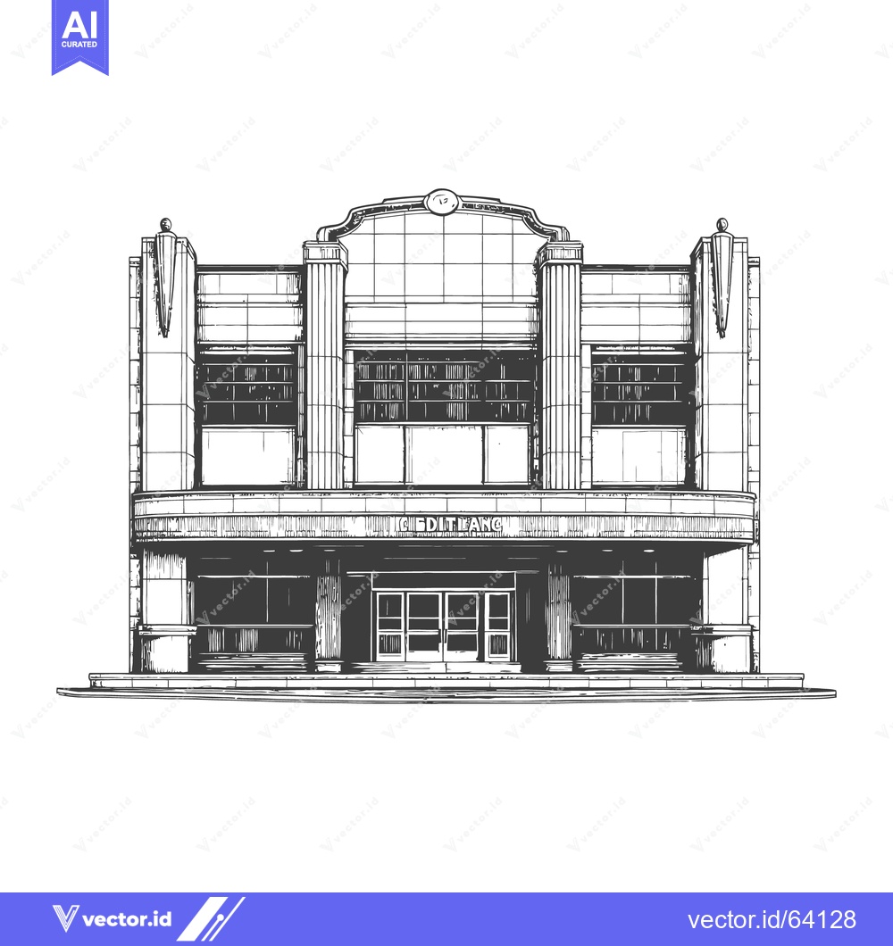 Premium Vector dari Detailed architectural drawing depicting the front elevation of a buil