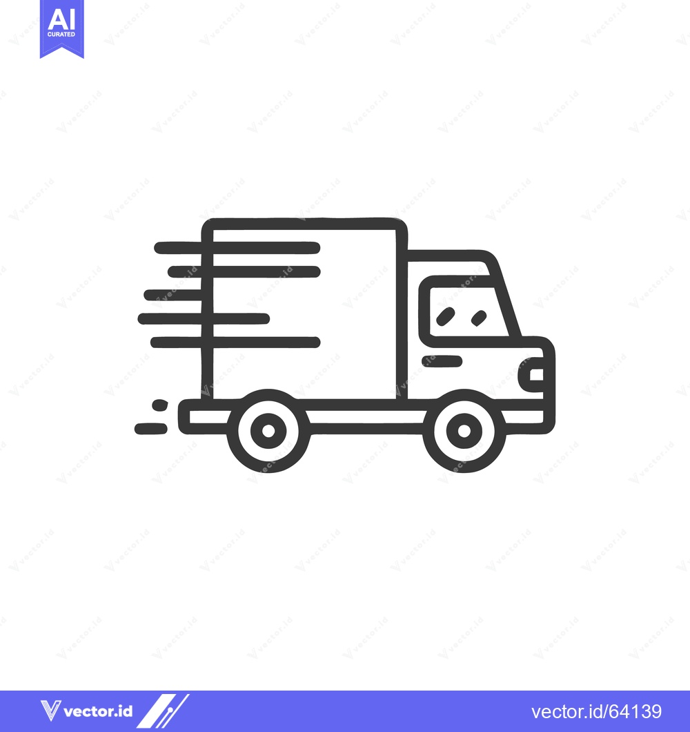 Premium Vector dari Express Delivery: Fast Moving Truck Icon with Speed Lines