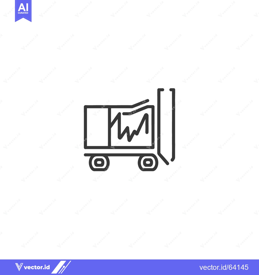 Premium Vector of A simple minimalist illustration of a trash collection truck icon