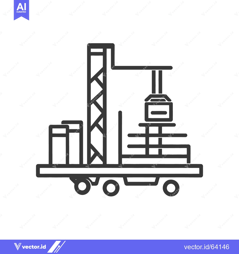 Premium Vector of Industrial machine working on a transport vehicle in illustration form