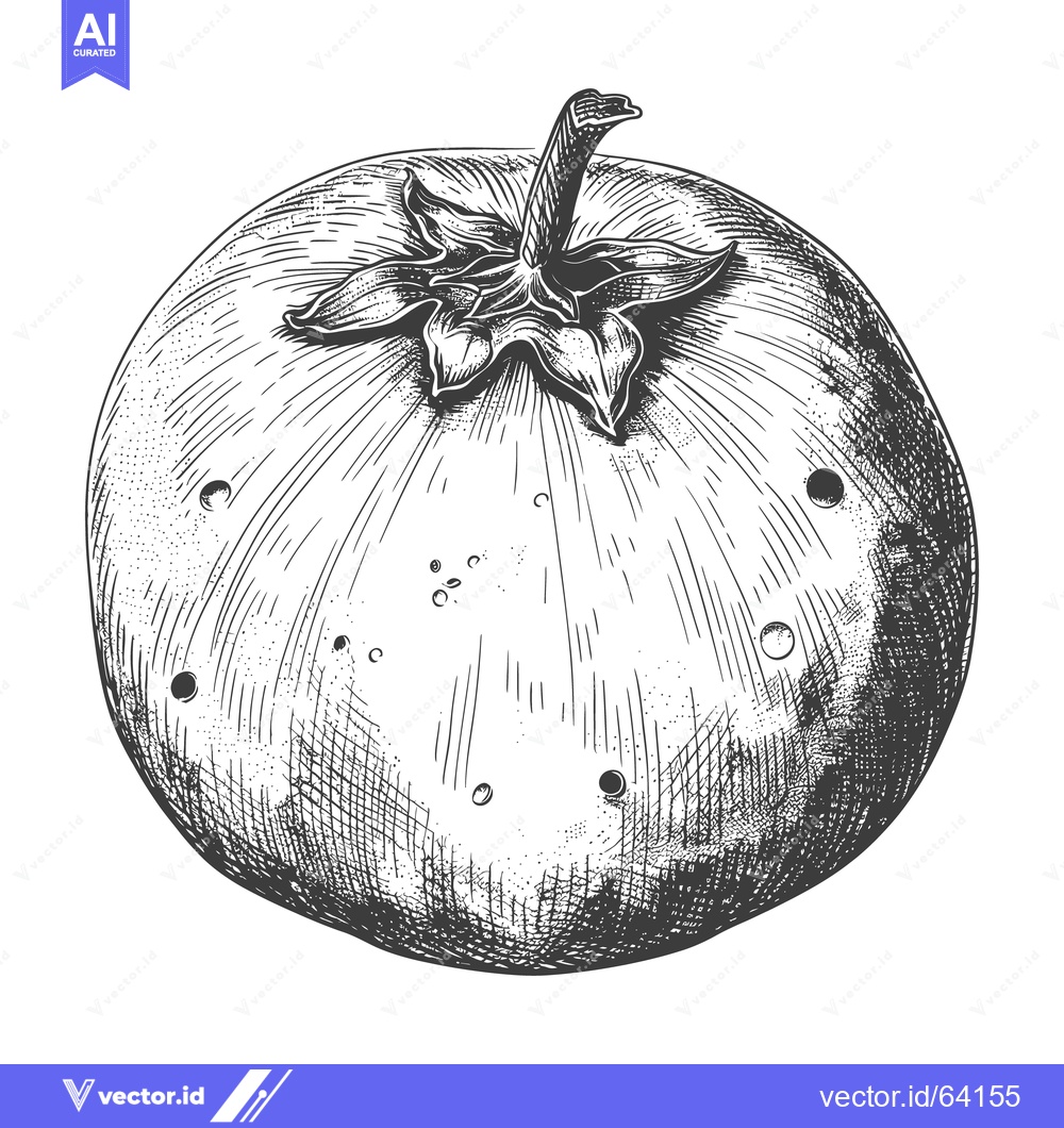 Premium Vector of Detailed vintage illustration of a fruit with blemishes and stem