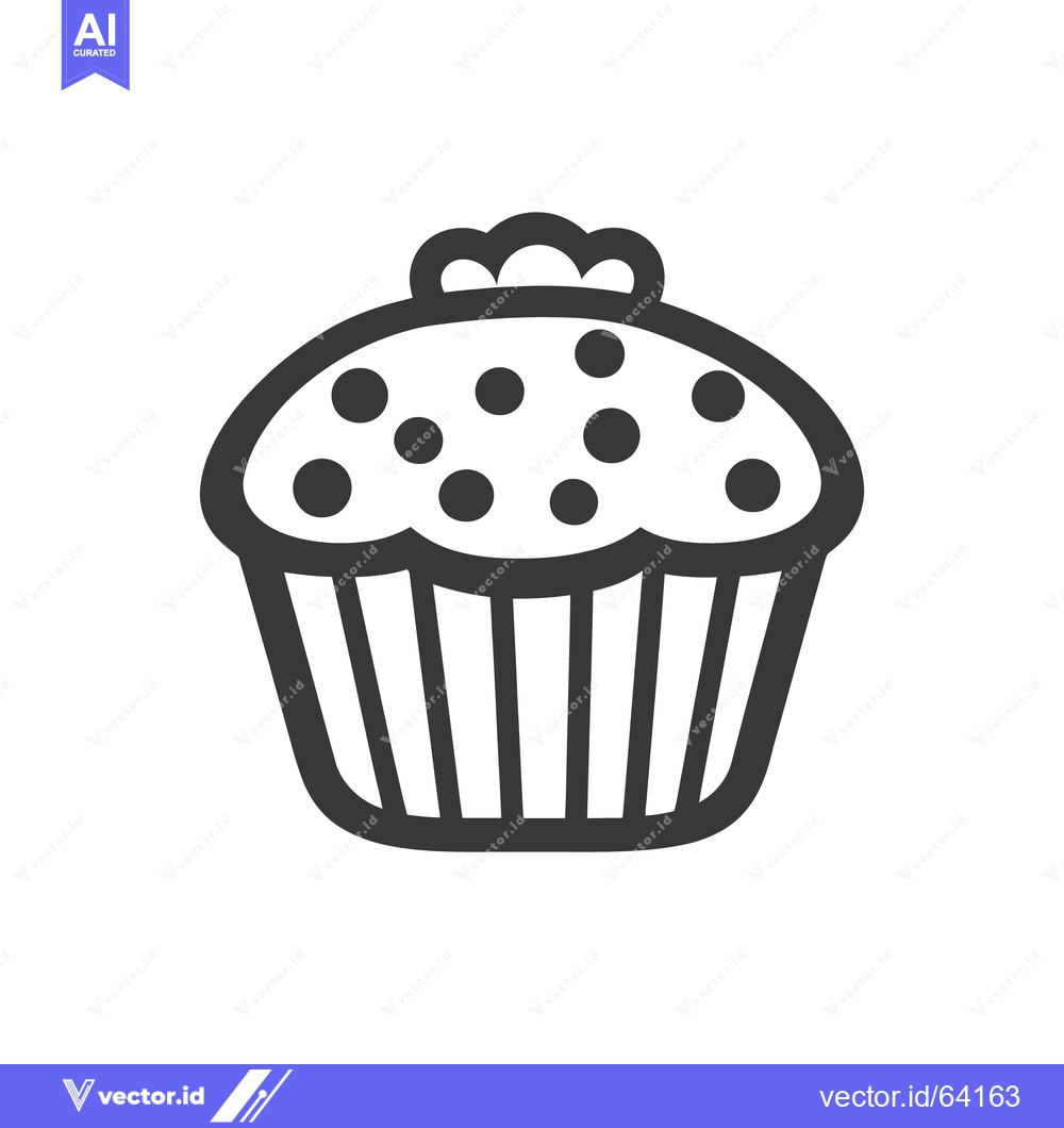 Premium Vector dari A simple line drawing of a delicious looking muffin