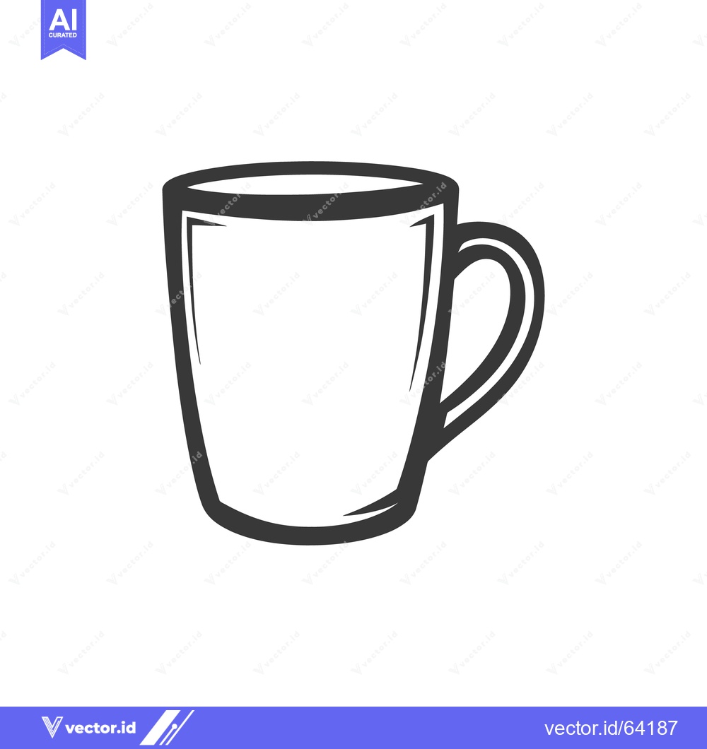 Premium Vector dari A simple black and white drawing of a coffee cup