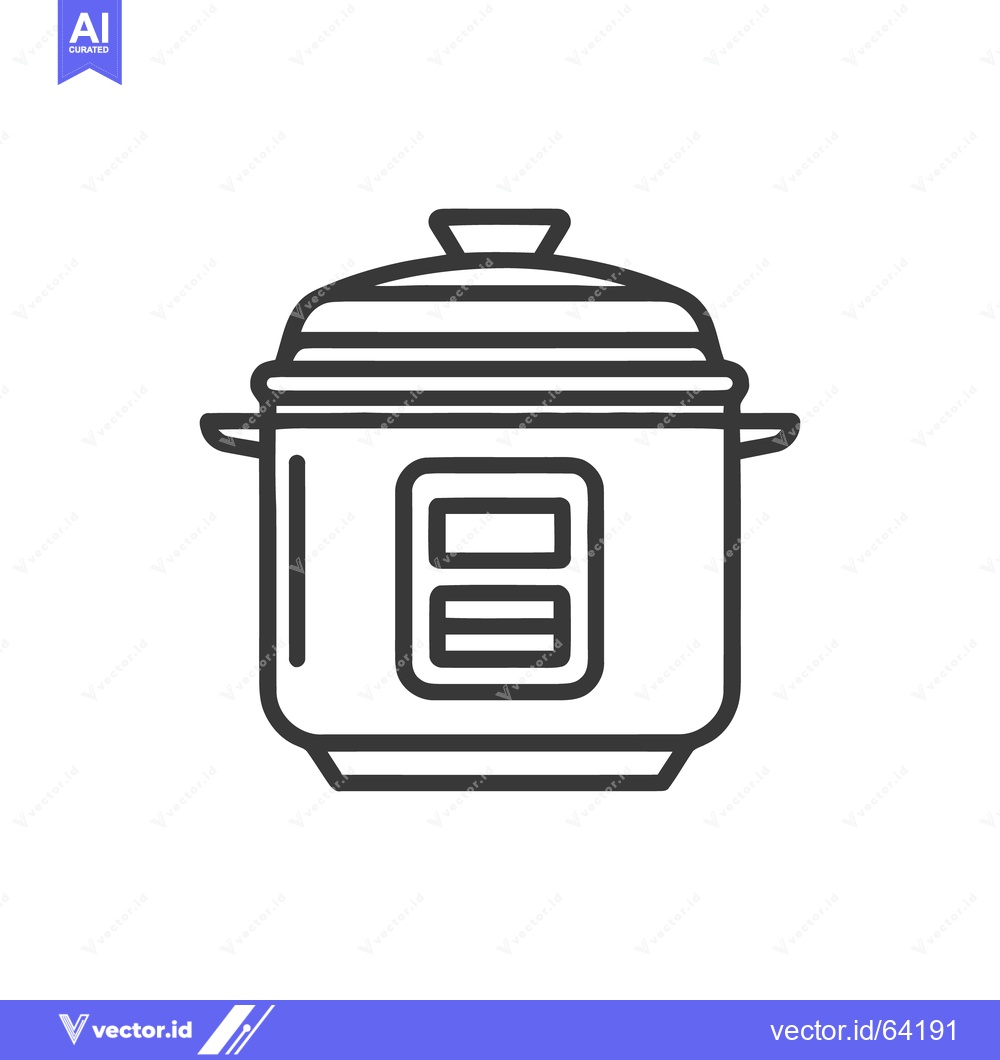 Premium Vector dari Minimalist Instant Pot Line Art Illustration on White Background