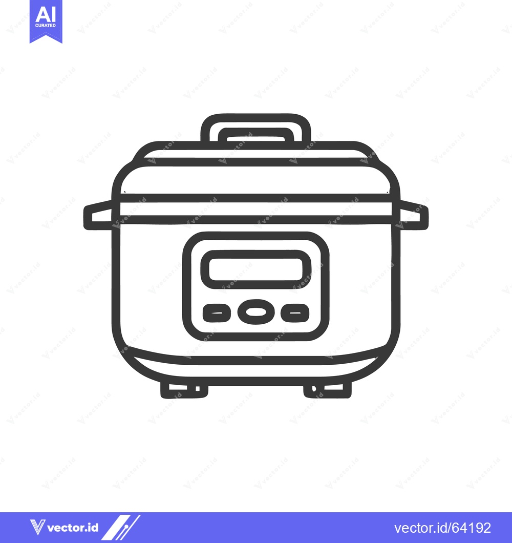 Premium Vector dari Minimalist Instant Pot Icon: Modern Kitchen Appliance Illustration