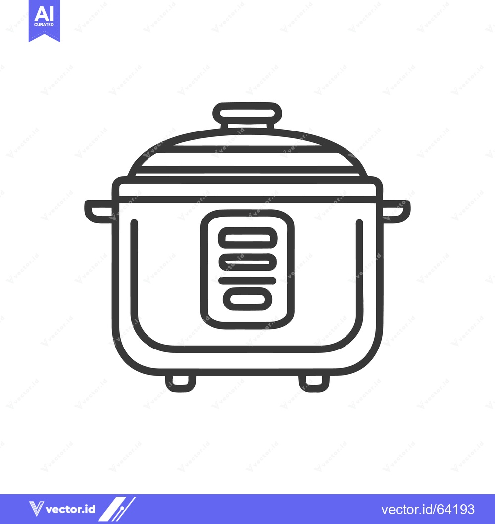 Premium Vector dari Minimalist Instant Pot Icon: Clean Line Art for Modern Kitchen Design