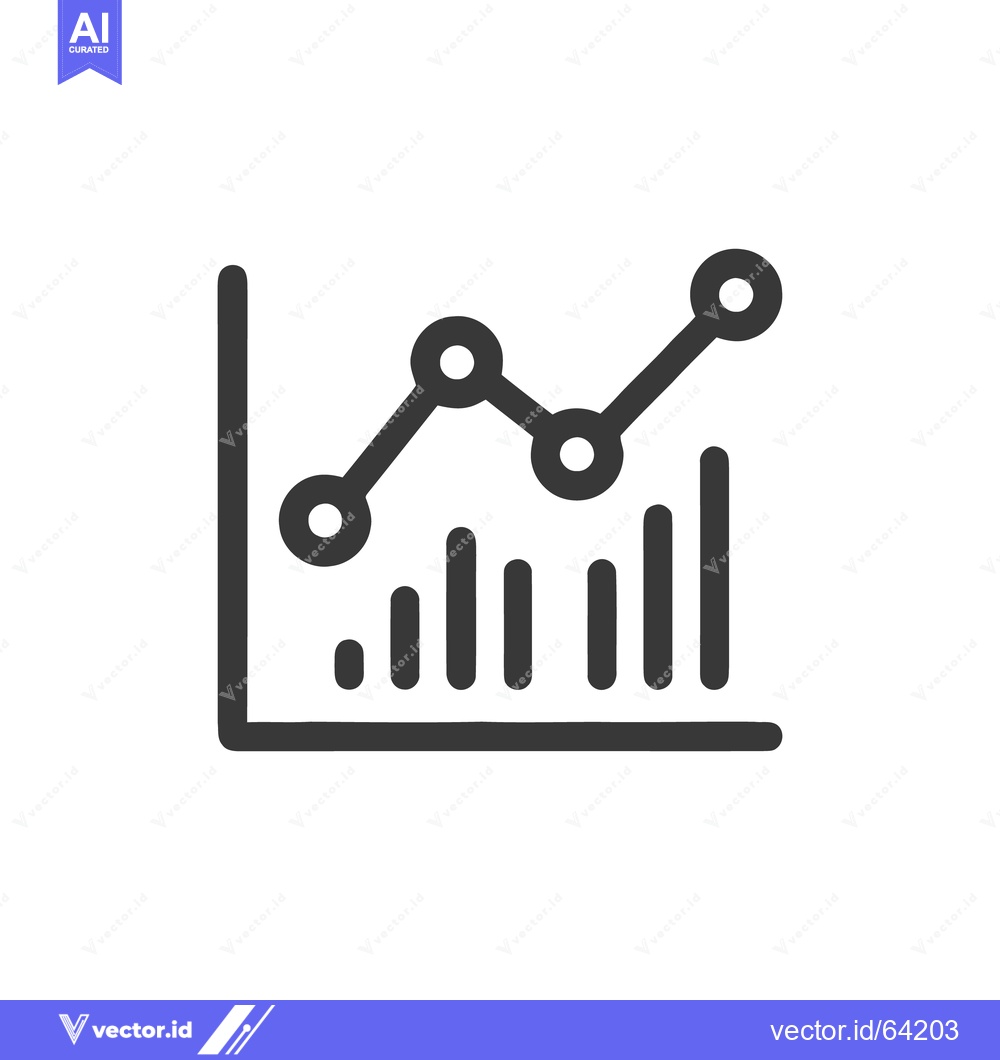 Premium Vector dari Rising Bar Graph with Line Chart, Business Growth Icon