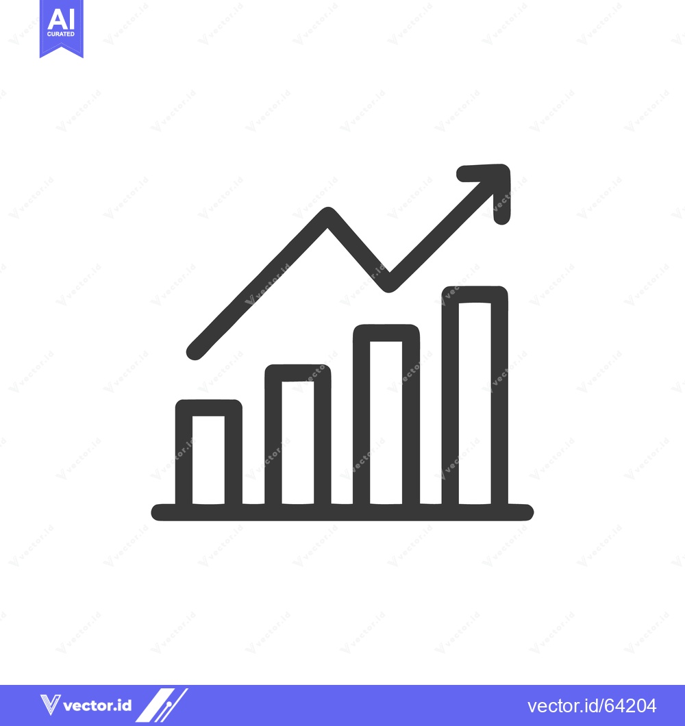 Premium Vector dari Ascending Bar Graph with Arrow, Business Growth Icon, Minimalist Desig
