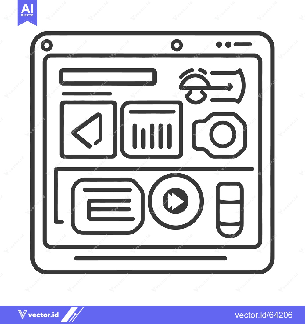 Premium Vector dari A detailed black and white illustration of a digital tablet interface