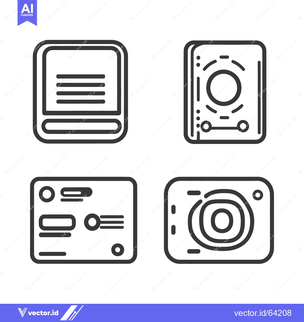 Premium Vector dari Simplified illustrated icons of various technology related items