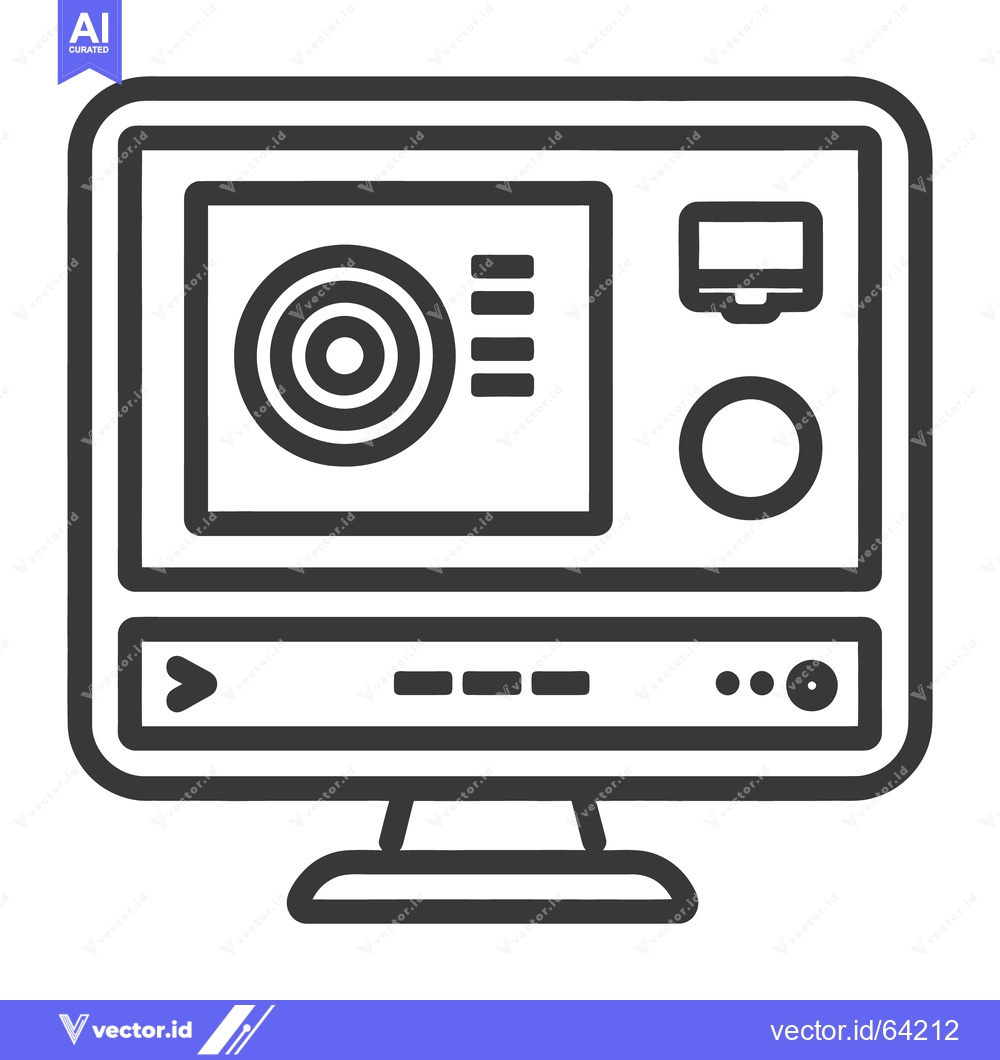 Premium Vector dari A detailed black and white illustration of a computer monitor