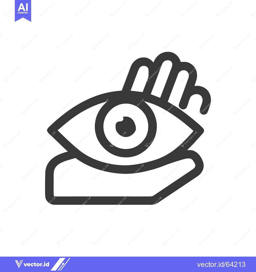 Premium Vector of Eye in Hand Icon: Vision, Protection, and Guidance Symbol