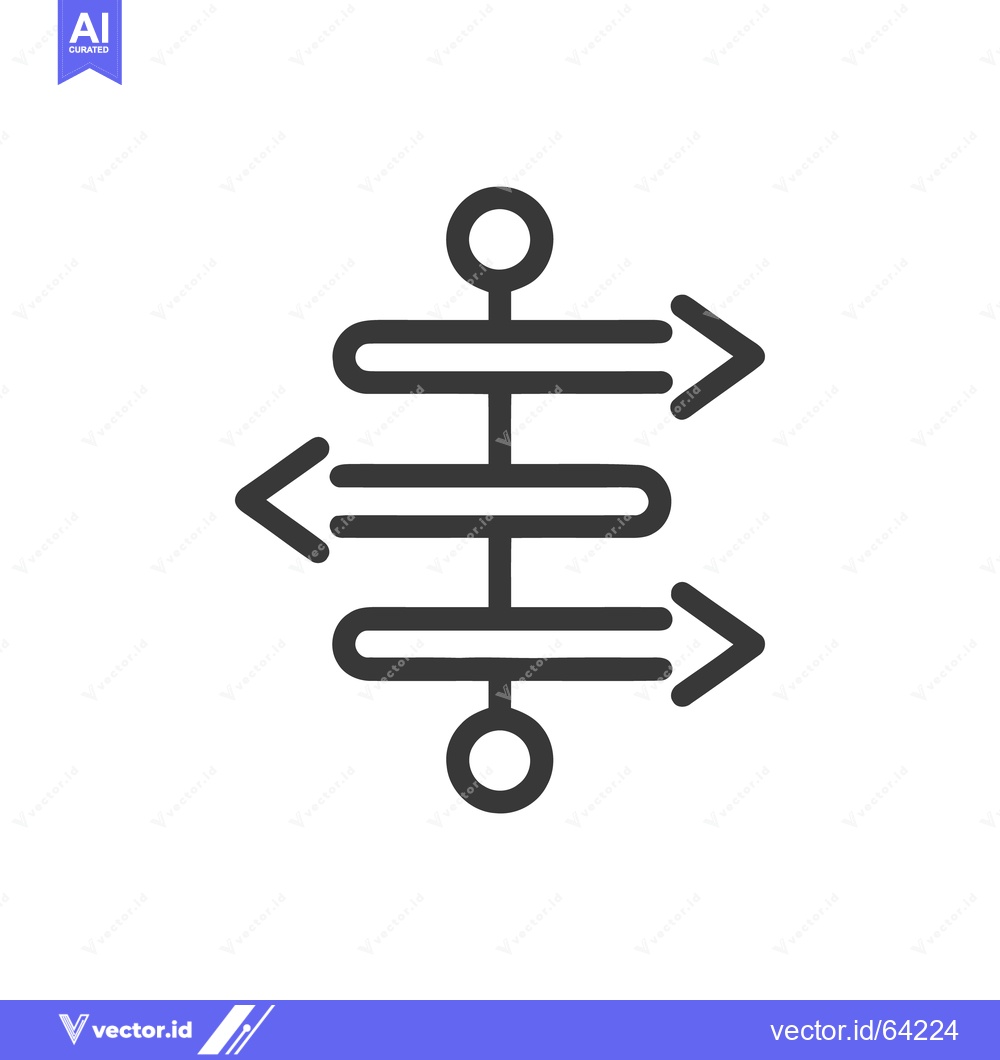Premium Vector dari Decision Path Icon: Complex Choice with Arrows and Circles
